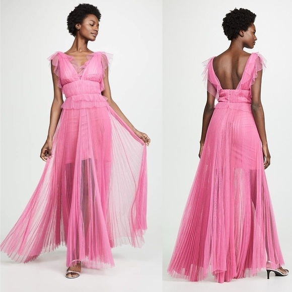 Maria Lucia Hohan Dress Iselin Tulle Maxi Birthday Fun Wedding Pink 4 GUC - Picture 1 of 9